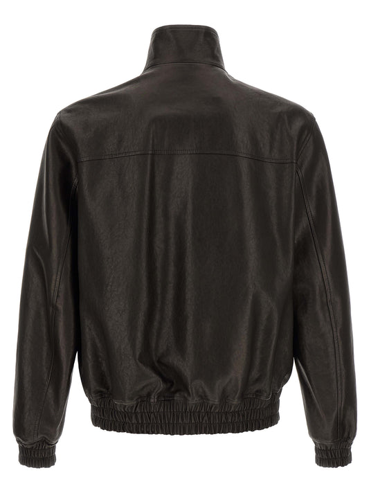 Chaqueta de piel de becerro negra Valentino Garavani