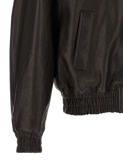 Chaqueta de piel de becerro negra Valentino Garavani