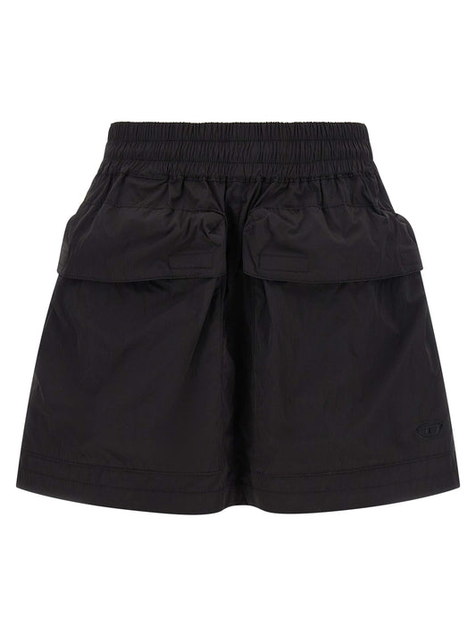 Jupe longue Diesel en polyamide noir