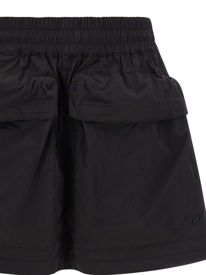 Falda Larga Diesel Fabricada Con Poliamida En Color Negro