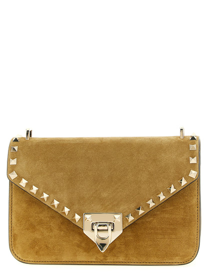 Bolso cruzado Valentino Garavani de piel de becerro beige