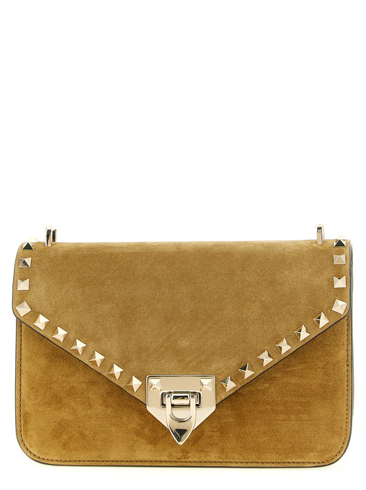 Bolso cruzado Valentino Garavani de piel de becerro beige