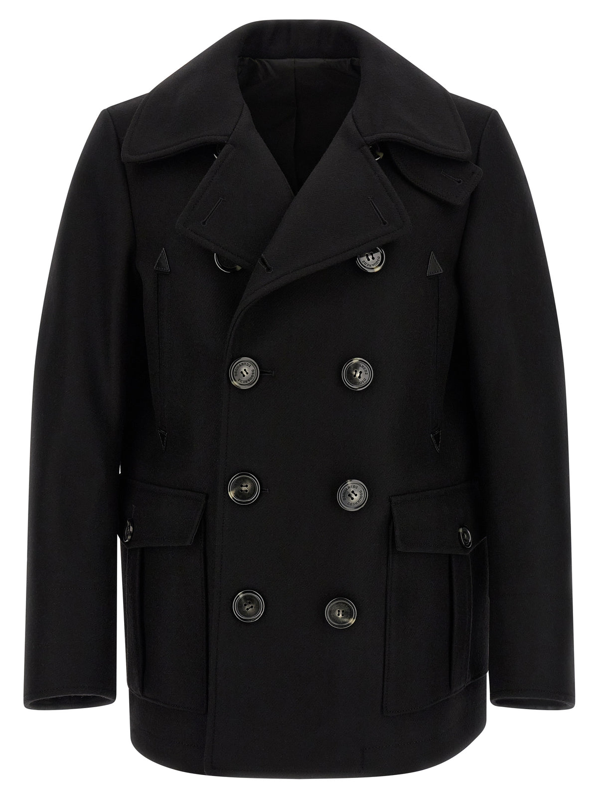 Abrigo Dsquared² De Lana Negra Protección Constante
