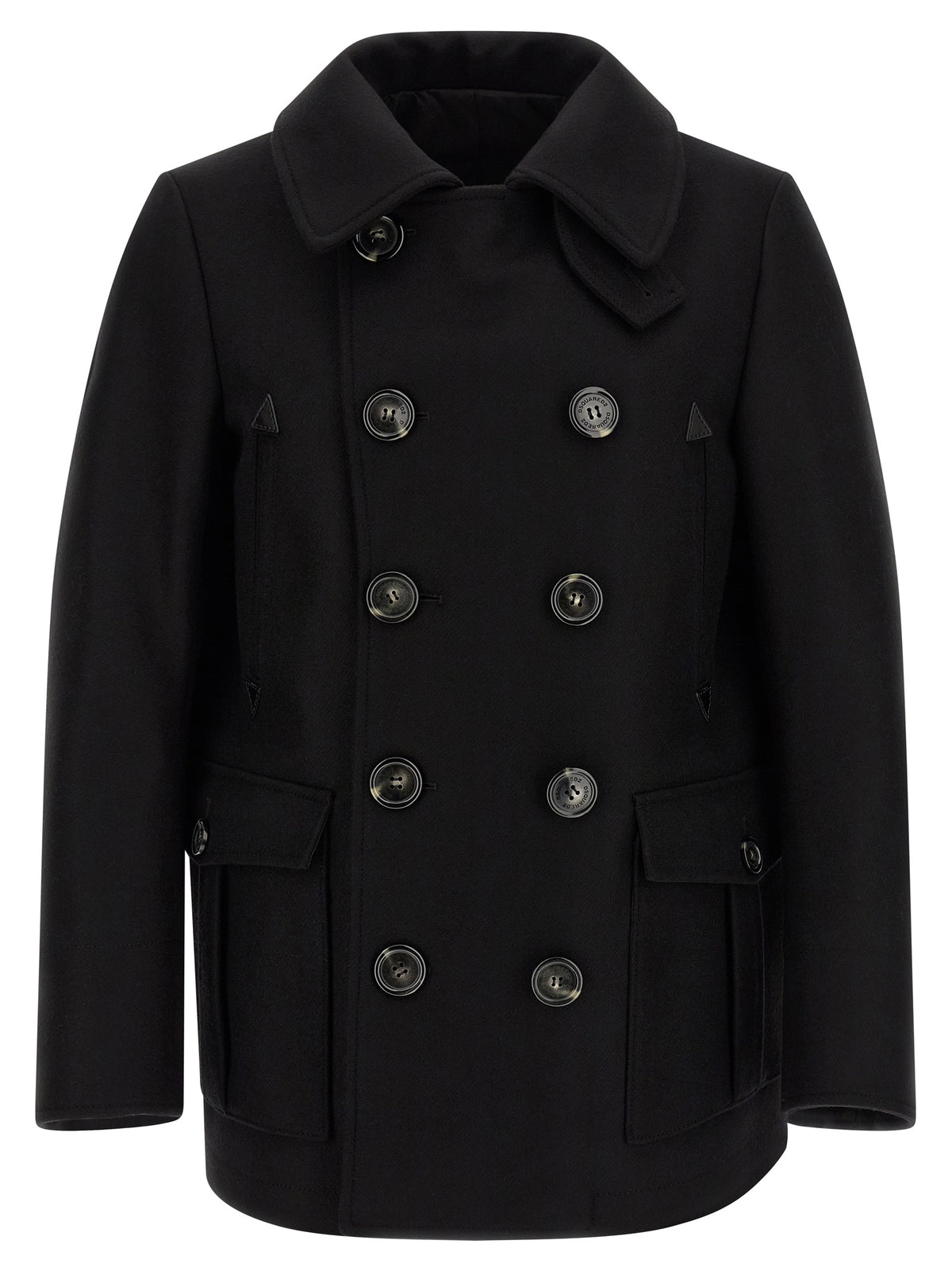 Abrigo Dsquared² De Lana Negra Protección Constante