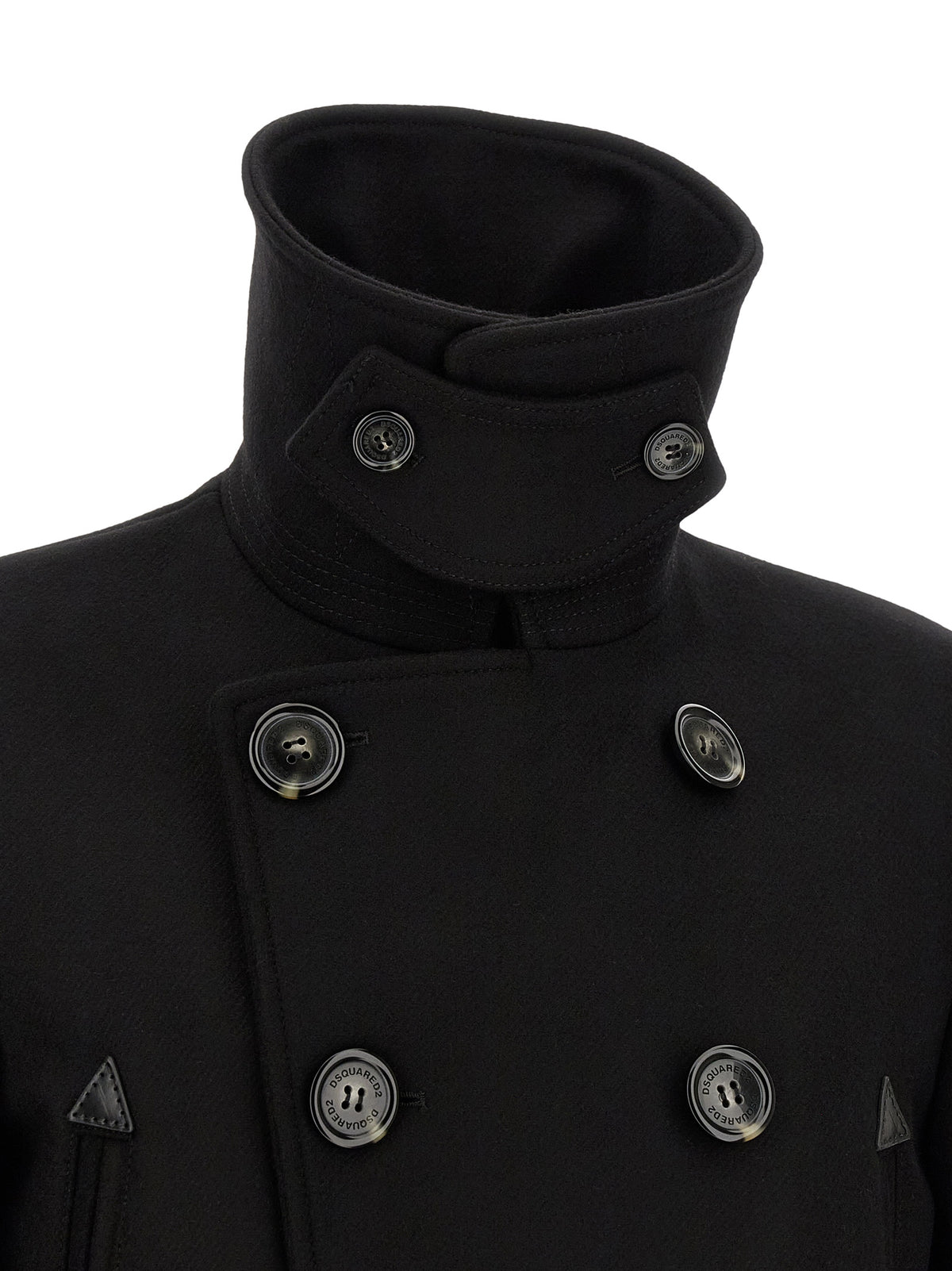 Abrigo Dsquared² De Lana Negra Protección Constante