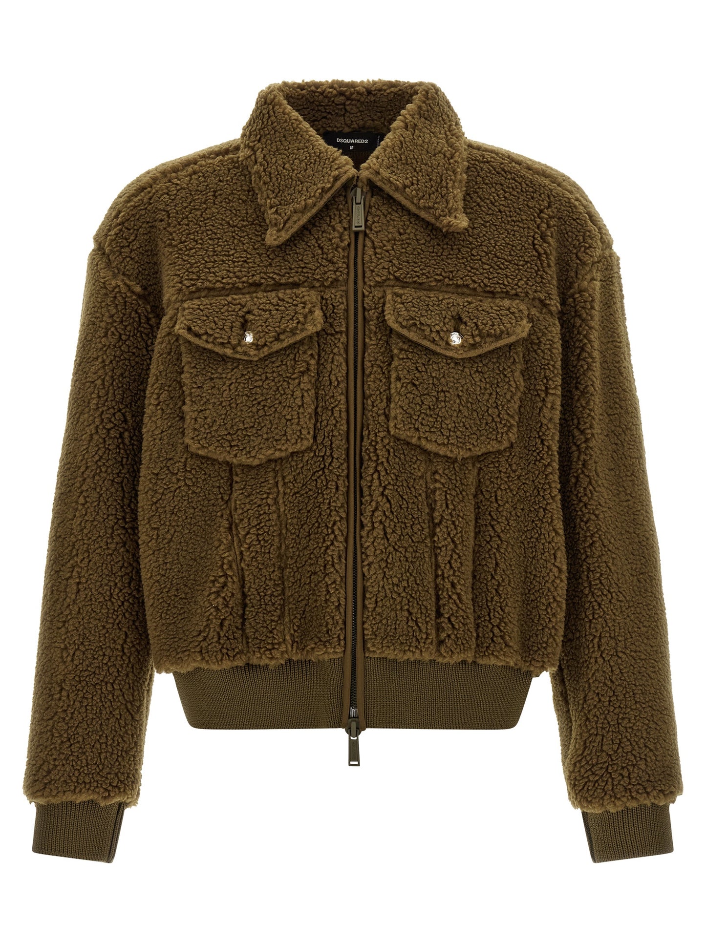 Chaqueta Dsquared² larga de poliéster marrón