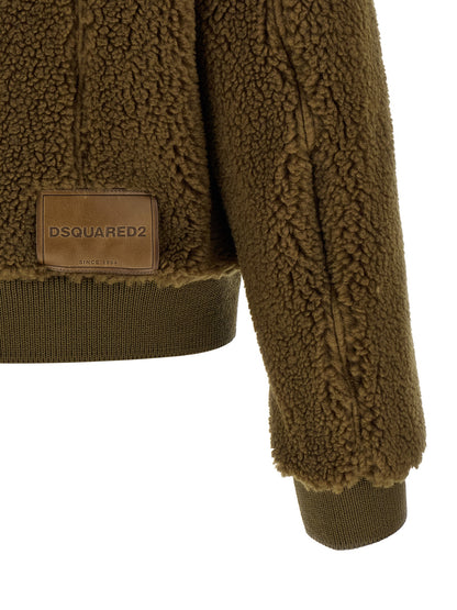 Chaqueta Dsquared² larga de poliéster marrón