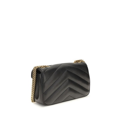 Sac à bandoulière Saint Laurent en agneau noir Ovis Aries Aries