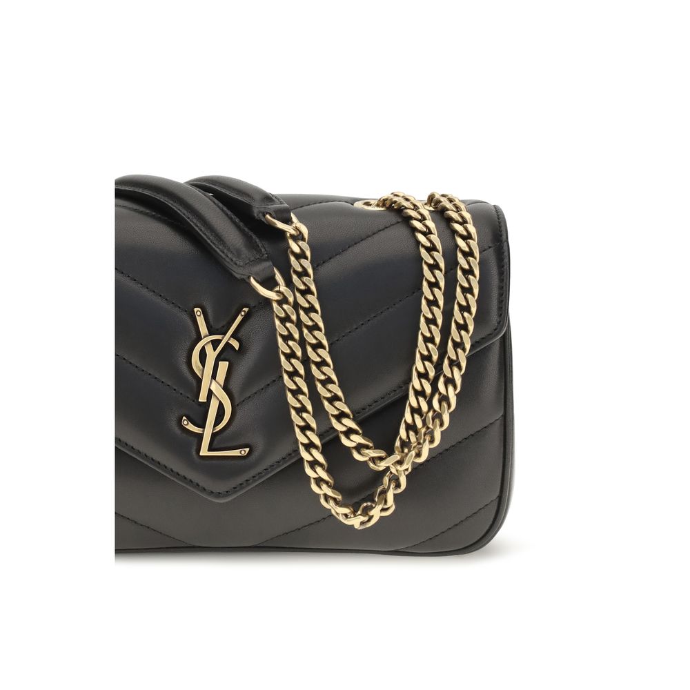 Sac à bandoulière Saint Laurent en agneau noir Ovis Aries Aries