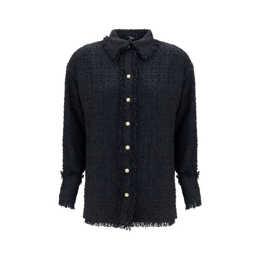Camisa estampada de poliamida negra de Balmain