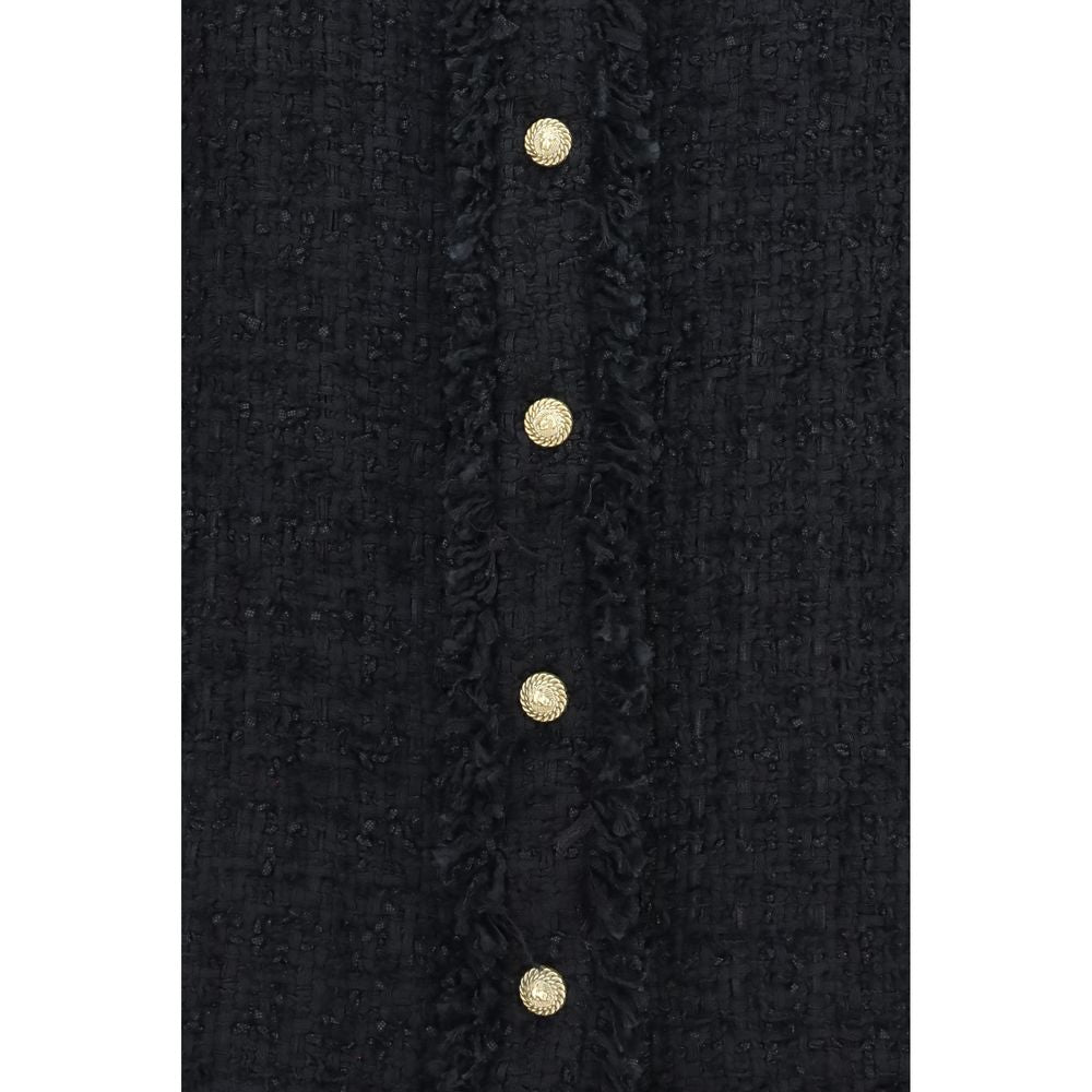 Camisa estampada de poliamida negra de Balmain