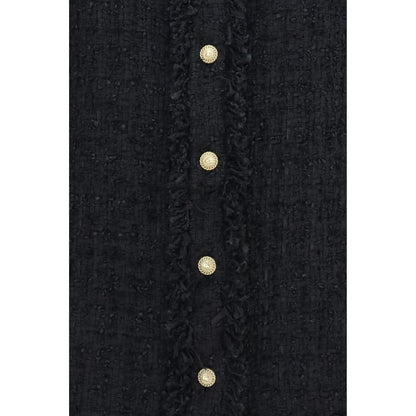 Camisa estampada de poliamida negra de Balmain