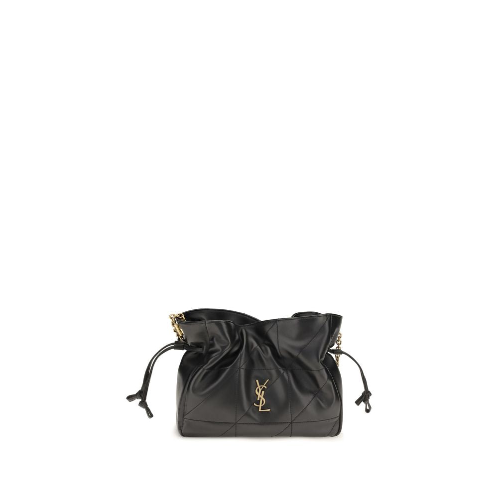 Bolso de mano Saint Laurent negro de piel de cordero Ovis Aries