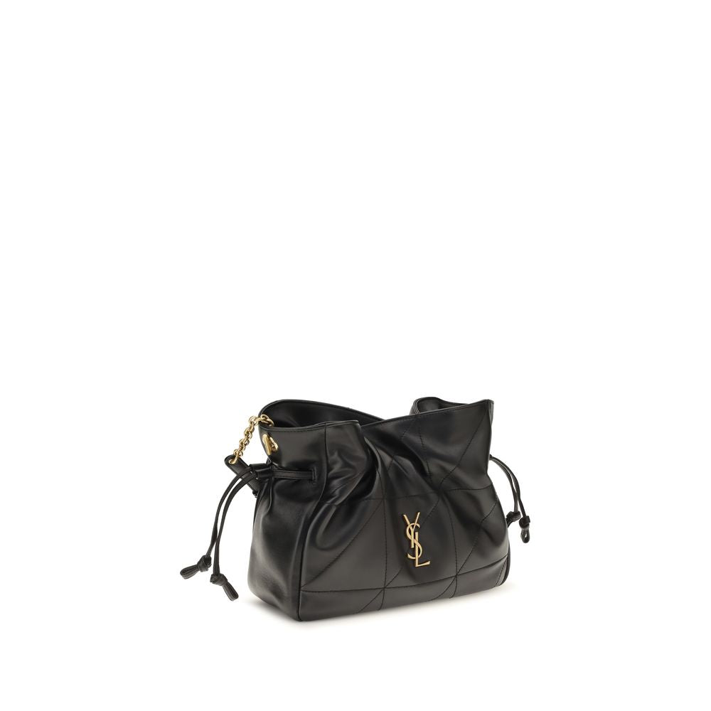 Bolso de mano Saint Laurent negro de piel de cordero Ovis Aries