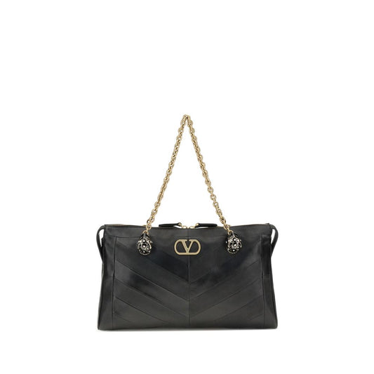 Bolso de hombro Valentino Garavani negro de piel de cordero Ovis Aries Aries