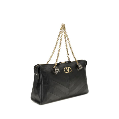 Bolso de hombro Valentino Garavani negro de piel de cordero Ovis Aries Aries