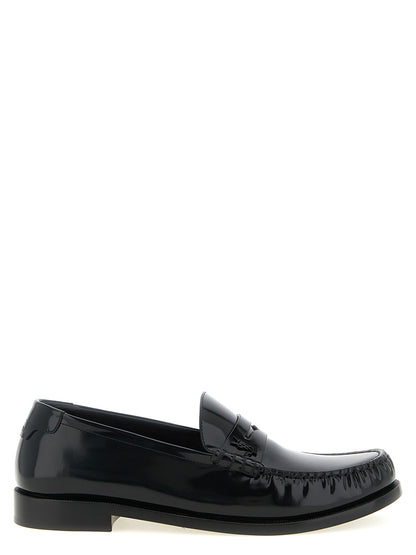 Mocasines sin cordones de piel de becerro negra Saint Laurent