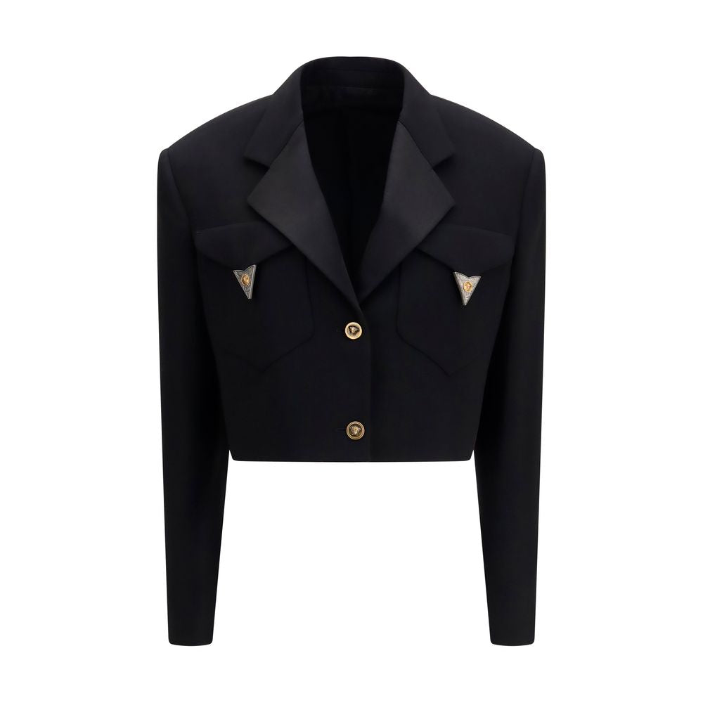 Blazer de lana negro Versace Oves Aries