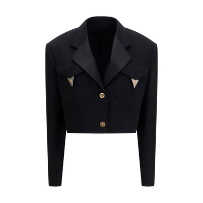 Blazer de lana negro Versace Oves Aries