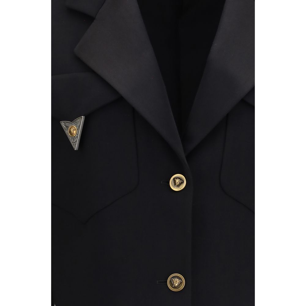 Blazer de lana negro Versace Oves Aries