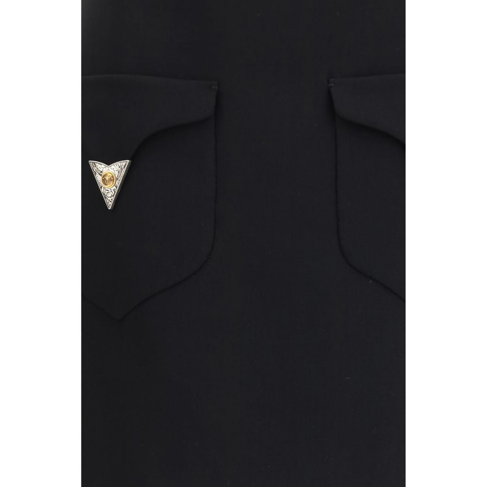 Minifalda Versace negra de lana con motivo Aries