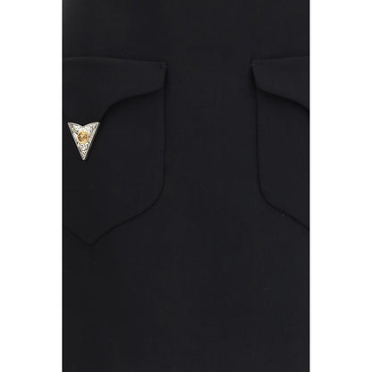 Minifalda Versace negra de lana con motivo Aries