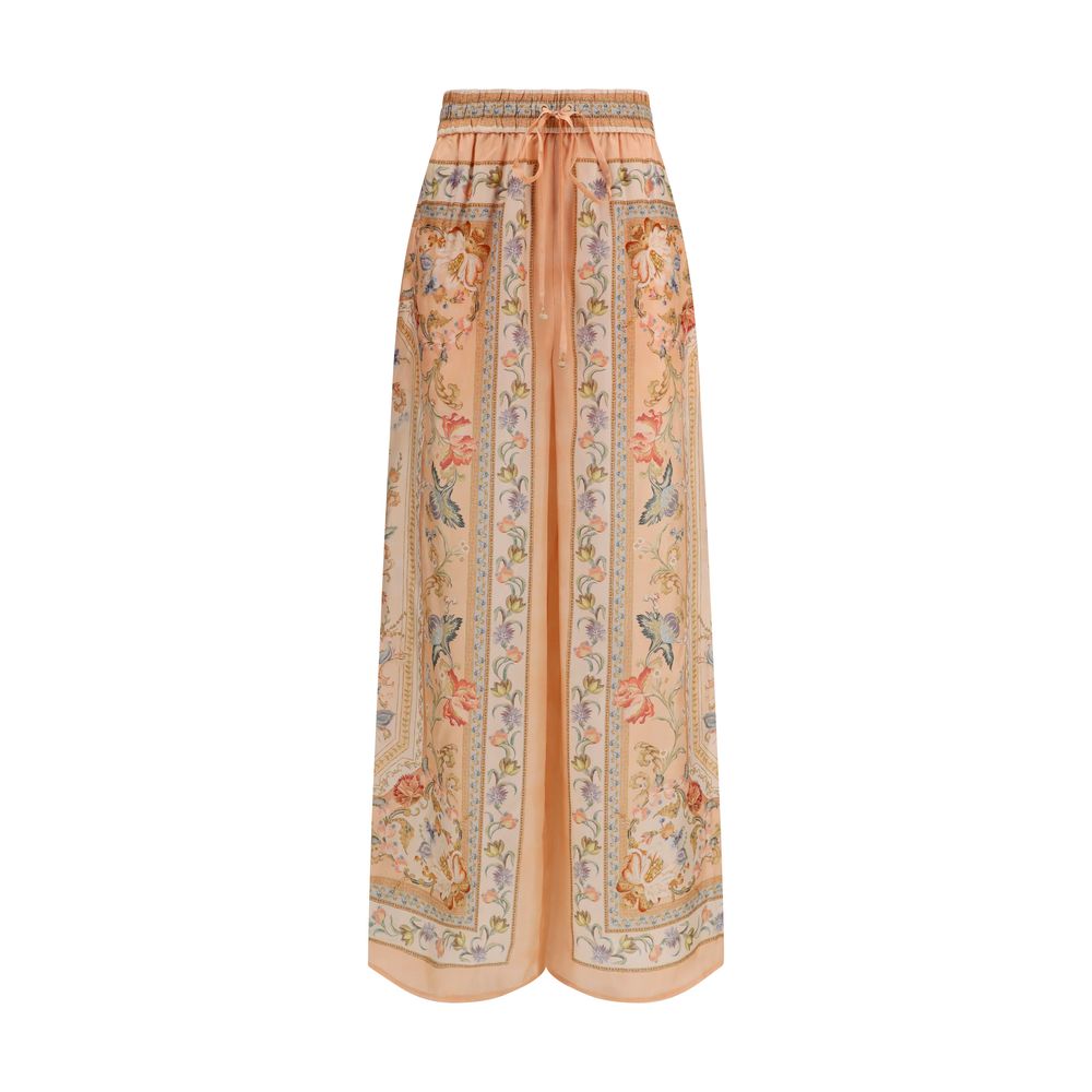 Pantalones informales de seda multicolor Zimmermann