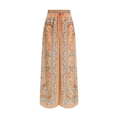 Pantalones informales de seda multicolor Zimmermann