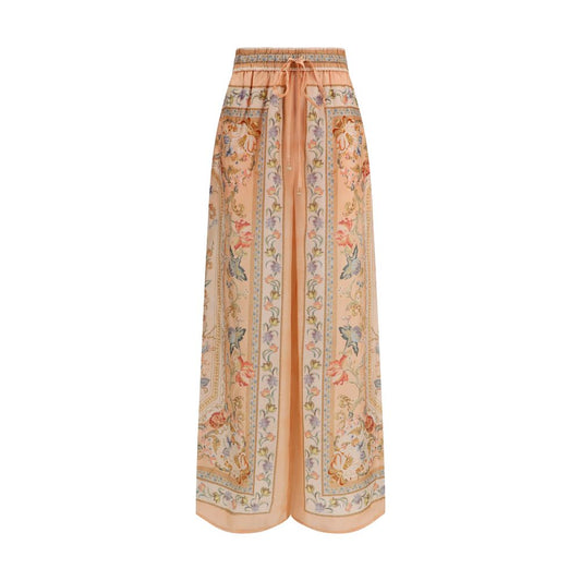 Pantalones informales de seda multicolor Zimmermann