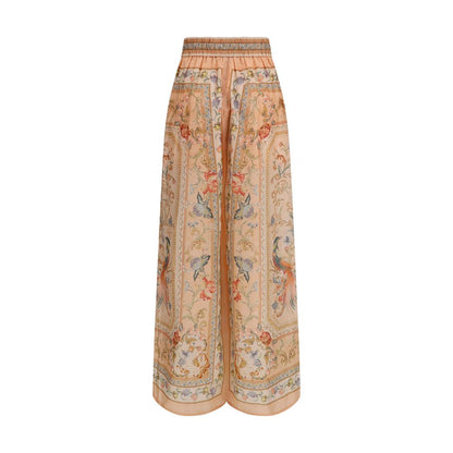 Pantalones informales de seda multicolor Zimmermann