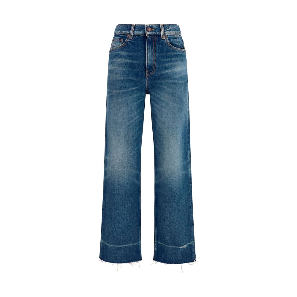 Vaqueros Chloé De Algodón Con Corte Botamanga Y Acabado Azul