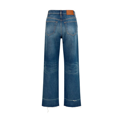 Vaqueros Chloé De Algodón Con Corte Botamanga Y Acabado Azul