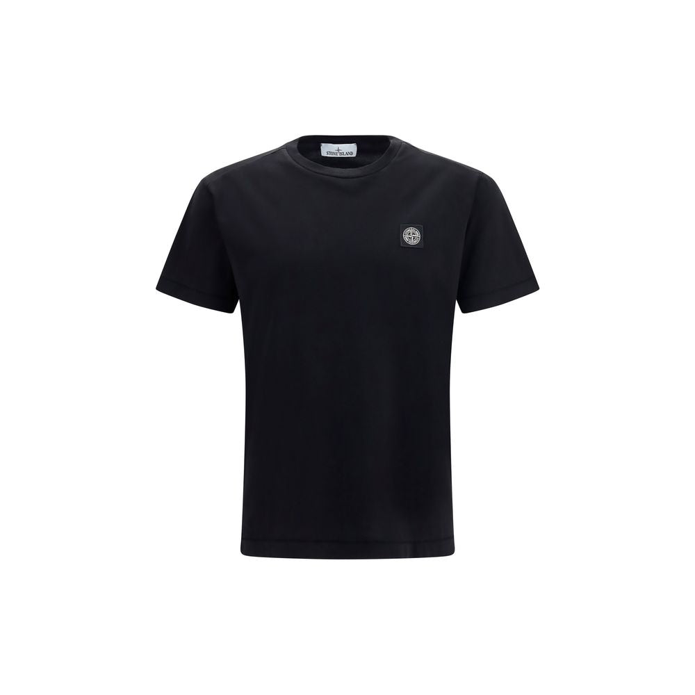 Camiseta Stone Island De Algodón Negra De Corte Regular