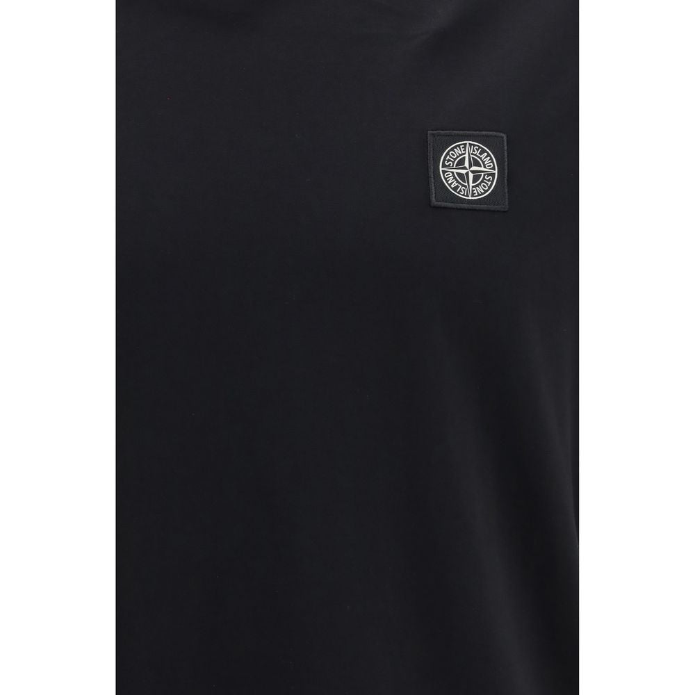Camiseta Stone Island De Algodón Negra De Corte Regular