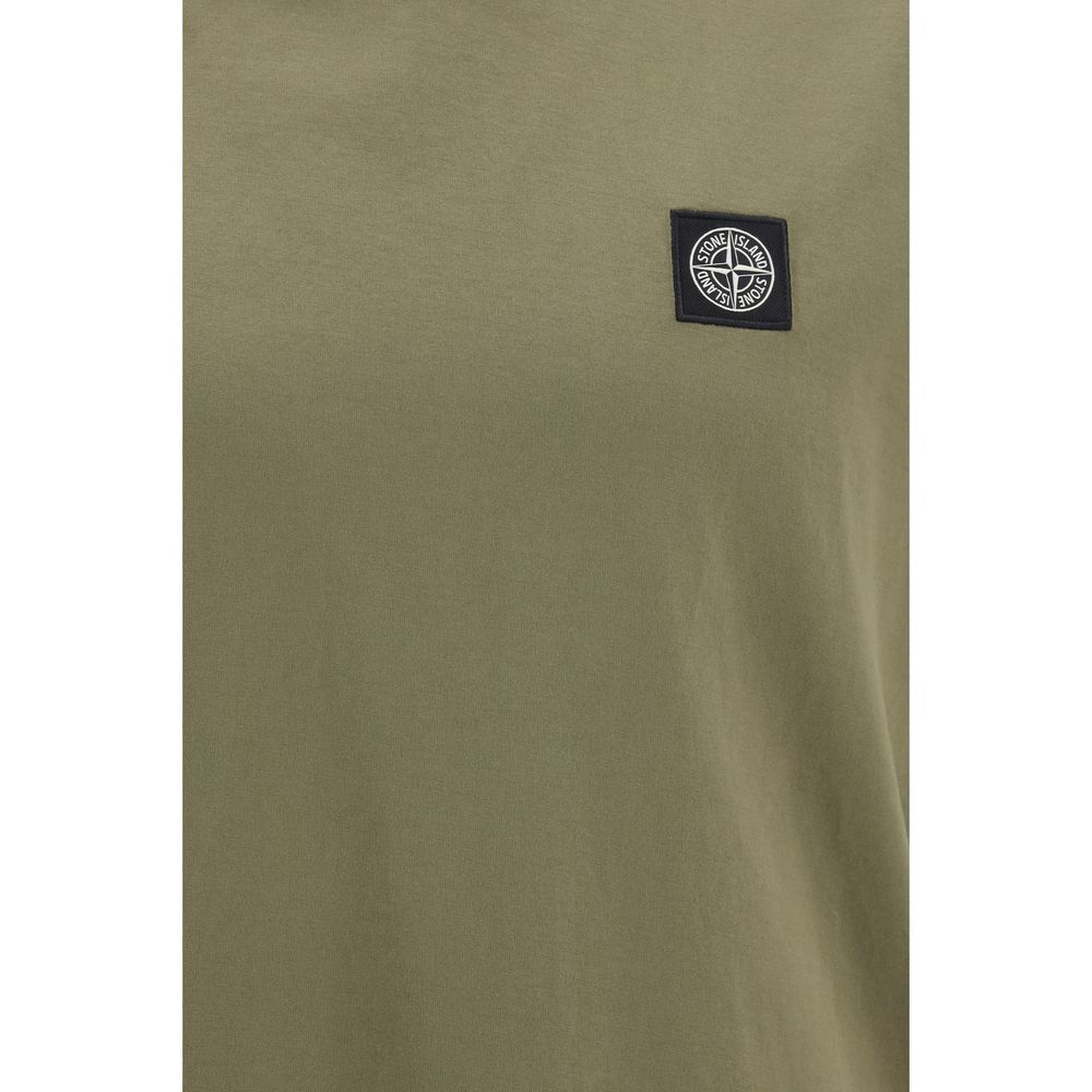 Camiseta De Manga Corta De Algodón Bicolor Stone Island