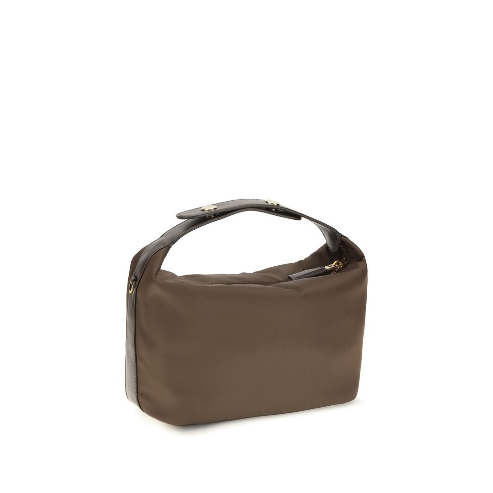 Bolso de mano Prada de poliamida reciclada marrón