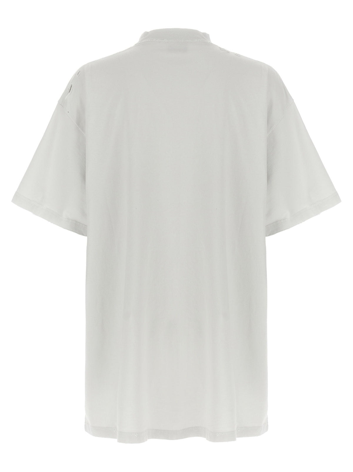 T-shirt Balenciaga en coton blanc avec imprimé 3B Liquefied