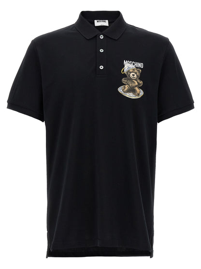 Polo Moschino de algodón negro