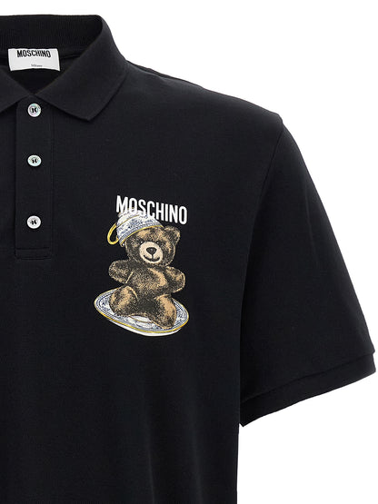 Polo Moschino de algodón negro