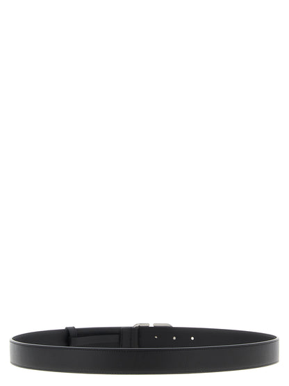 Valentino Garavani Black Leather Regular Belt
