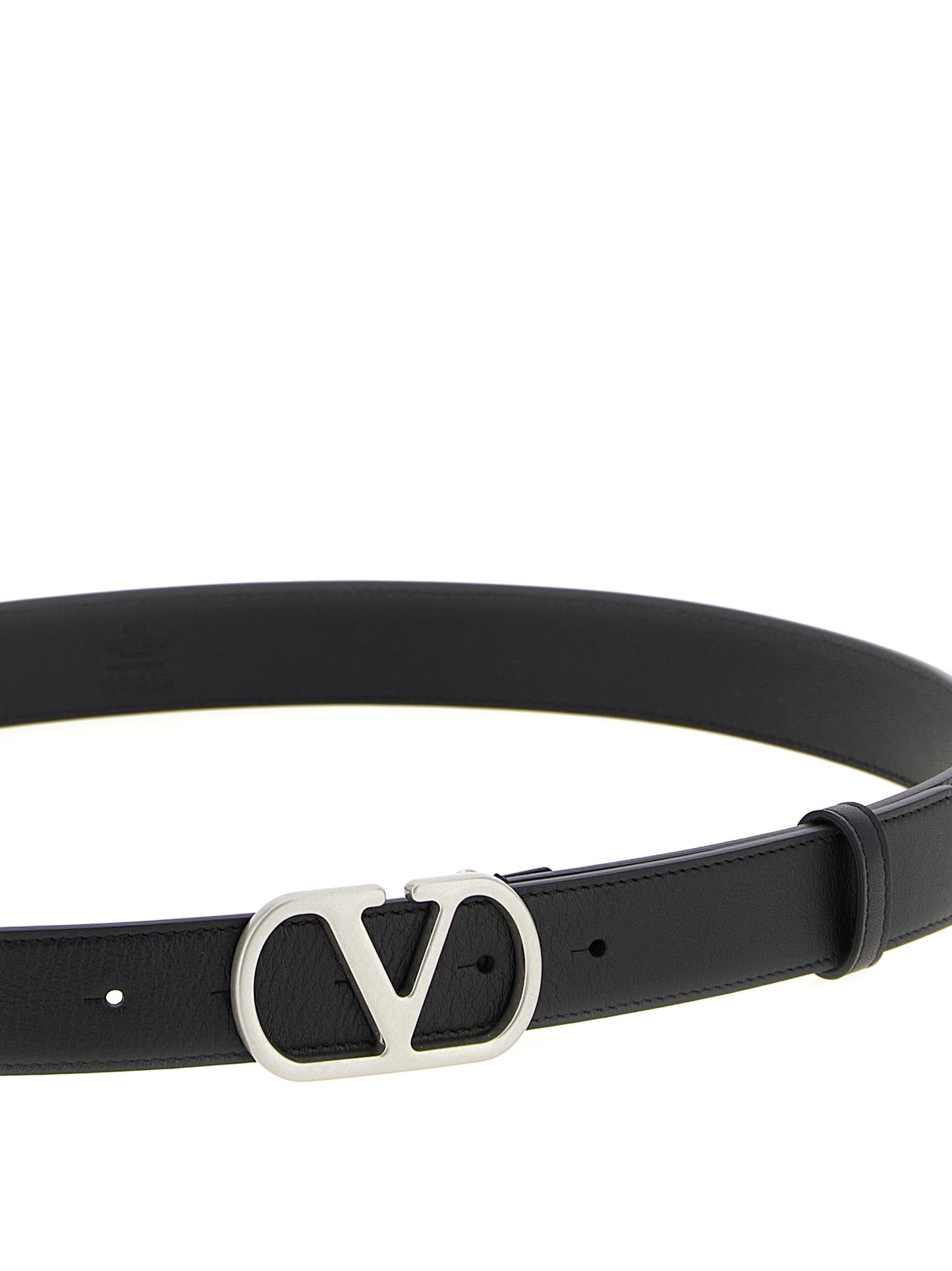 Valentino Garavani Black Leather Regular Belt
