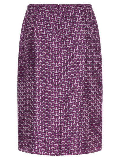 Gucci Falda Midi De Seda Violeta - Caída Fluida Moderna