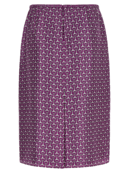Gucci Falda Midi De Seda Violeta - Caída Fluida Moderna