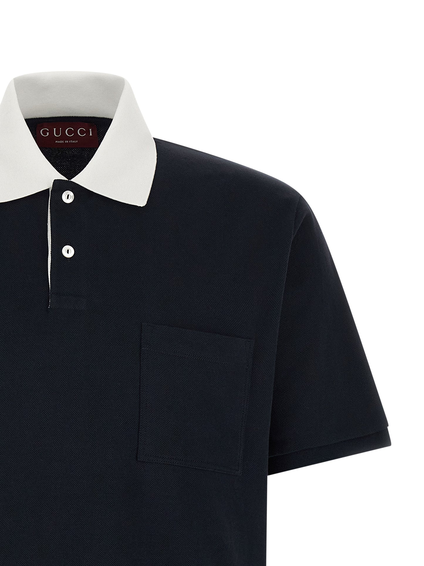 Polo de algodón azul Gucci