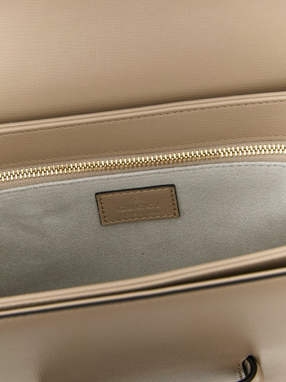 Bolso de hombro Gucci de piel de becerro beige