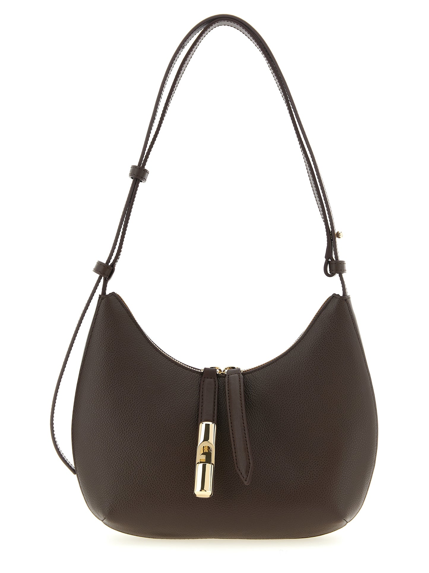 Sac à bandoulière Furla Goccia en cuir de veau marron