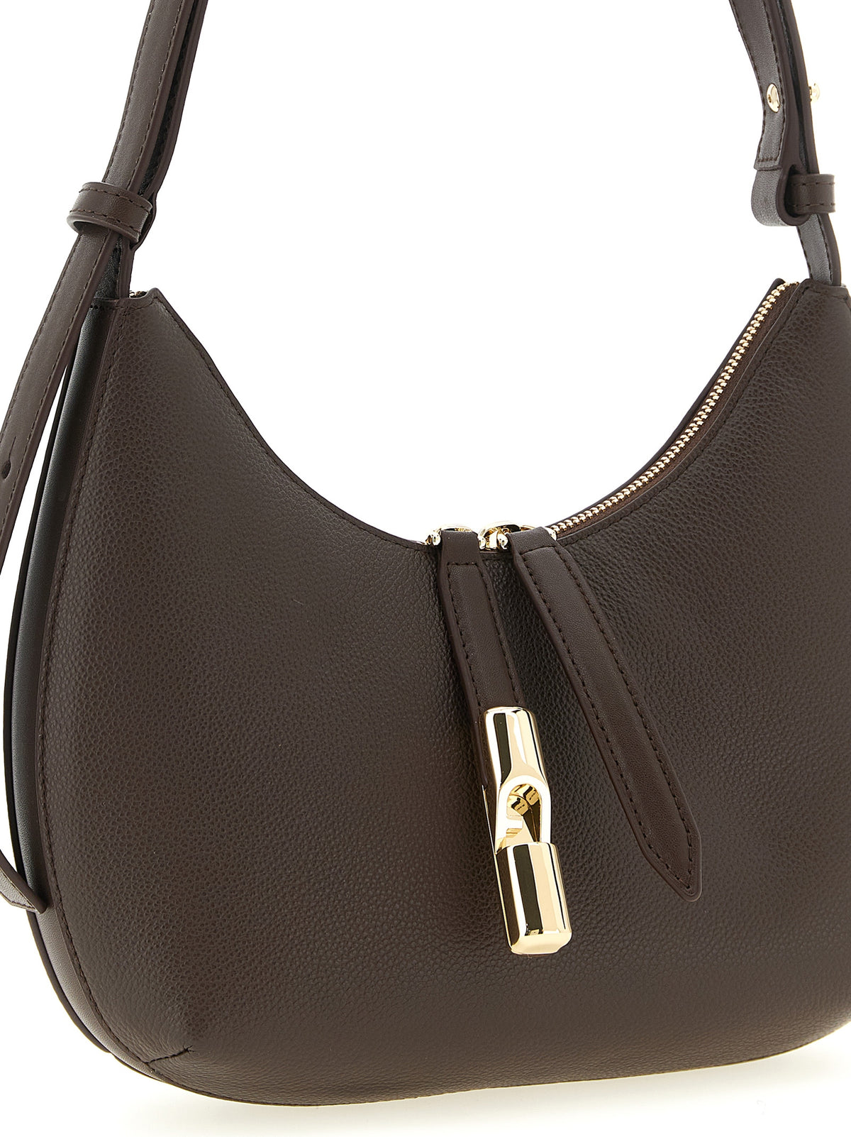 Sac à bandoulière Furla Goccia en cuir de veau marron