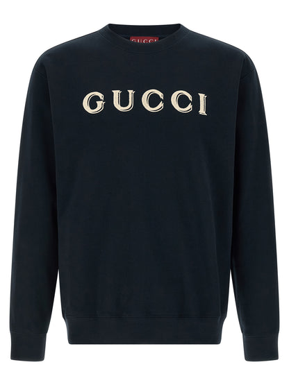 Sudadera de algodón azul Gucci