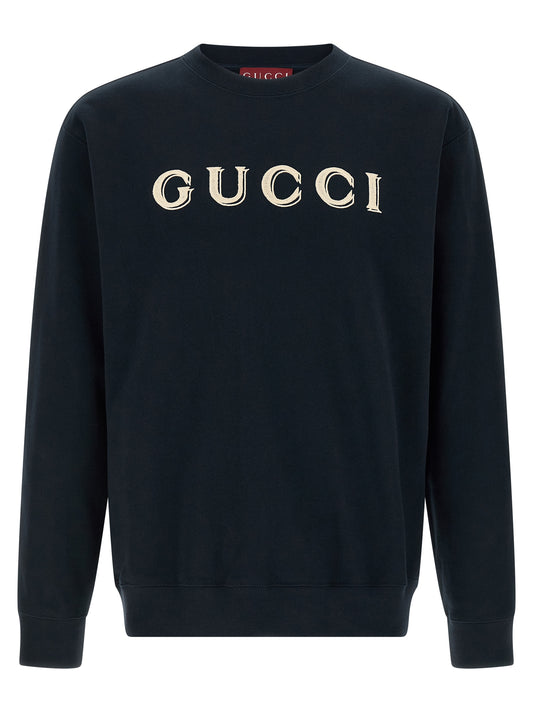 Sudadera de algodón azul Gucci