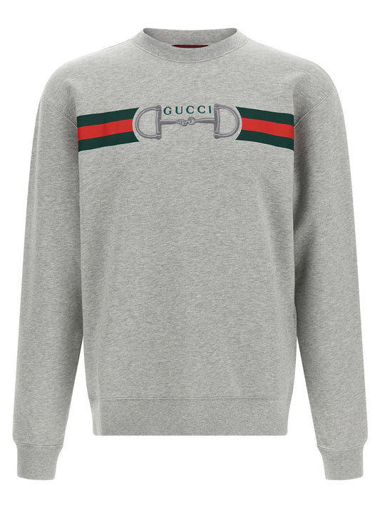 Sudadera de algodón gris Gucci